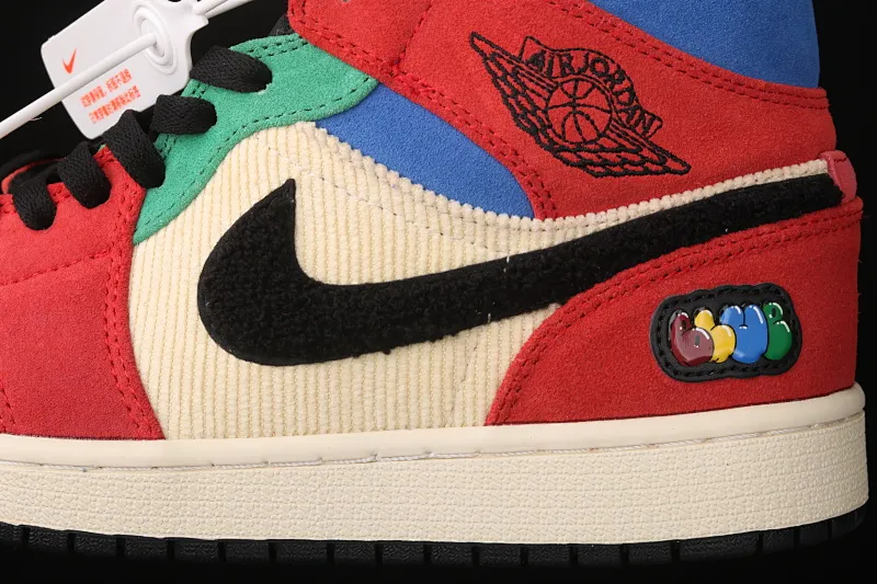 All categories Air Jordan Jordan series basketball shoes Air Jordan 1 Mid Blue The Great x Air Jordan 1 Mid AJ1 Joe 1 mid-top "colorful stitching" basketball shoes CU2805-100